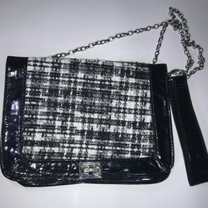 Charming Charlie tweed and paten leather purse.